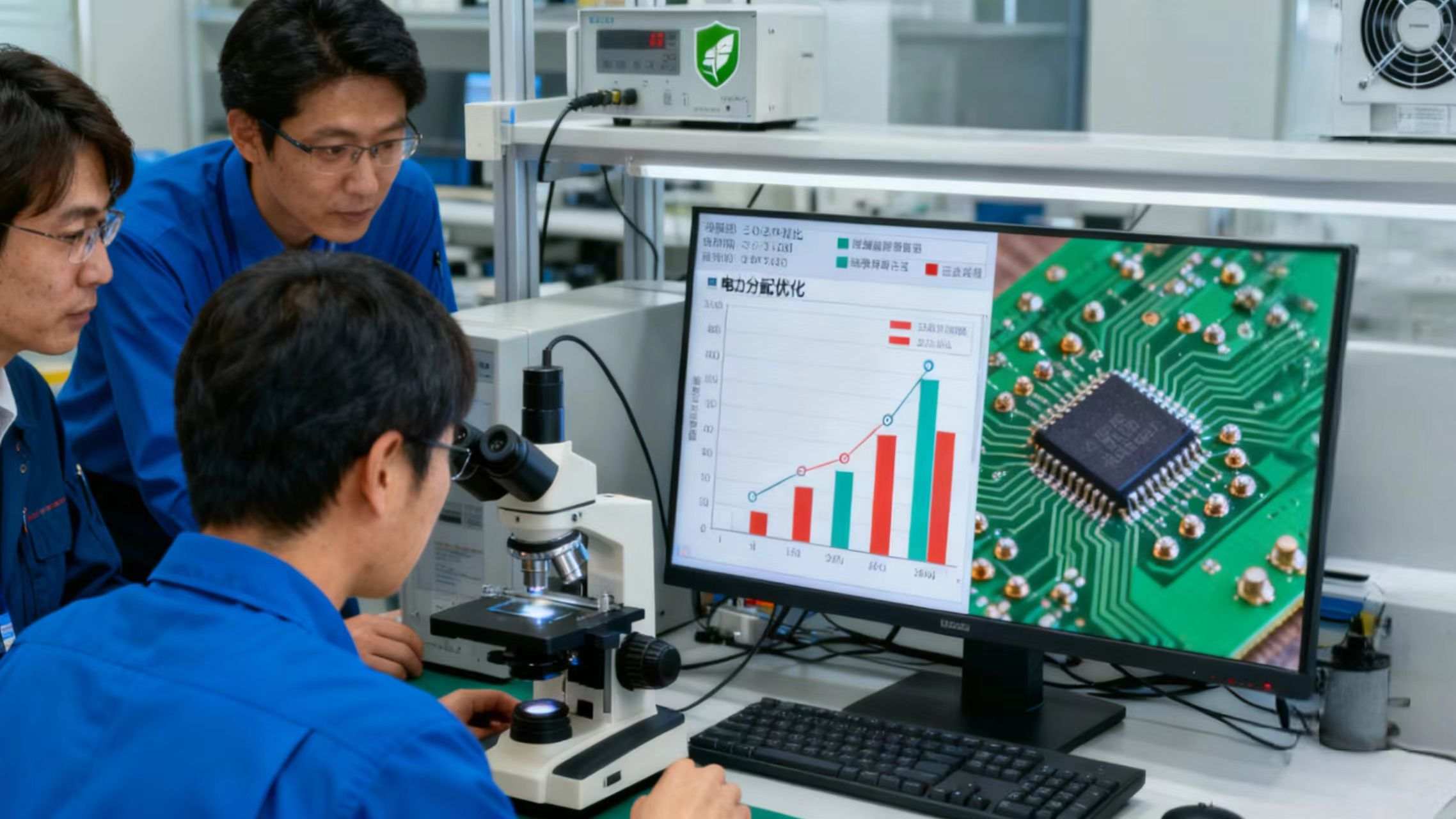 Japanese engineering team working on PCB design