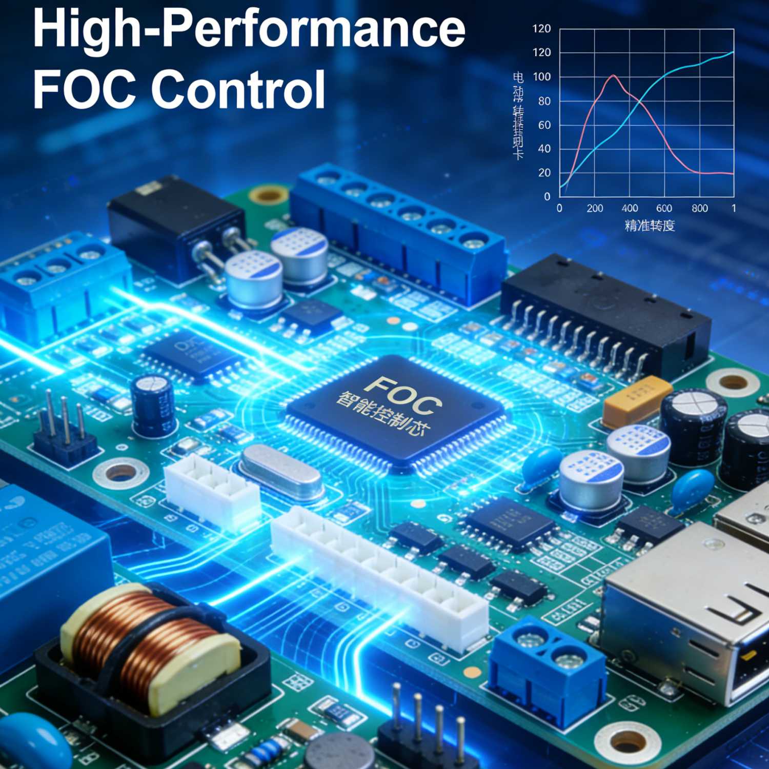 2000W intelligent brushless drive control system with DSP technology applied in heavy-duty electric wrenches