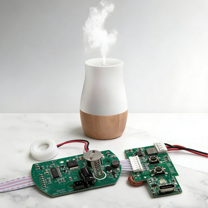 Smart ultrasonic atomization driver PCB with auto-resonance tracking and USB-C input