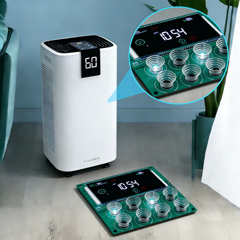 PM2.5レーザーセンサー搭載 Wi-Fi/IoT対応 スマート空気清浄機用制御基板